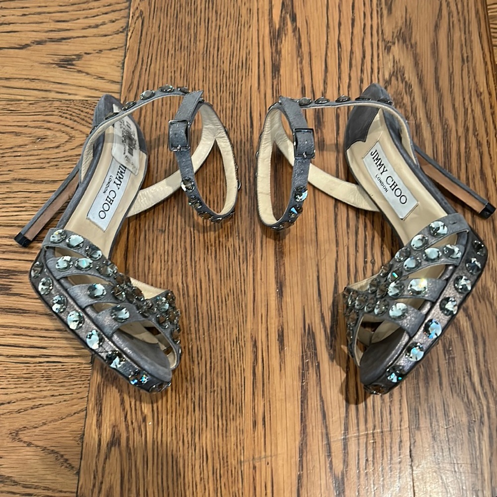 Jimmy CHOO crystal metallic heals